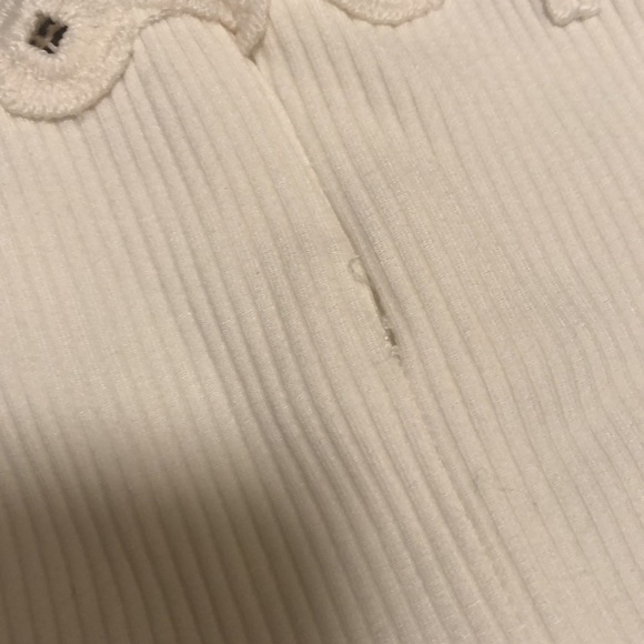 NWT Sandro Paris Alina Victorian Ribbed Top Ecru 2 - Picture 7 of 9